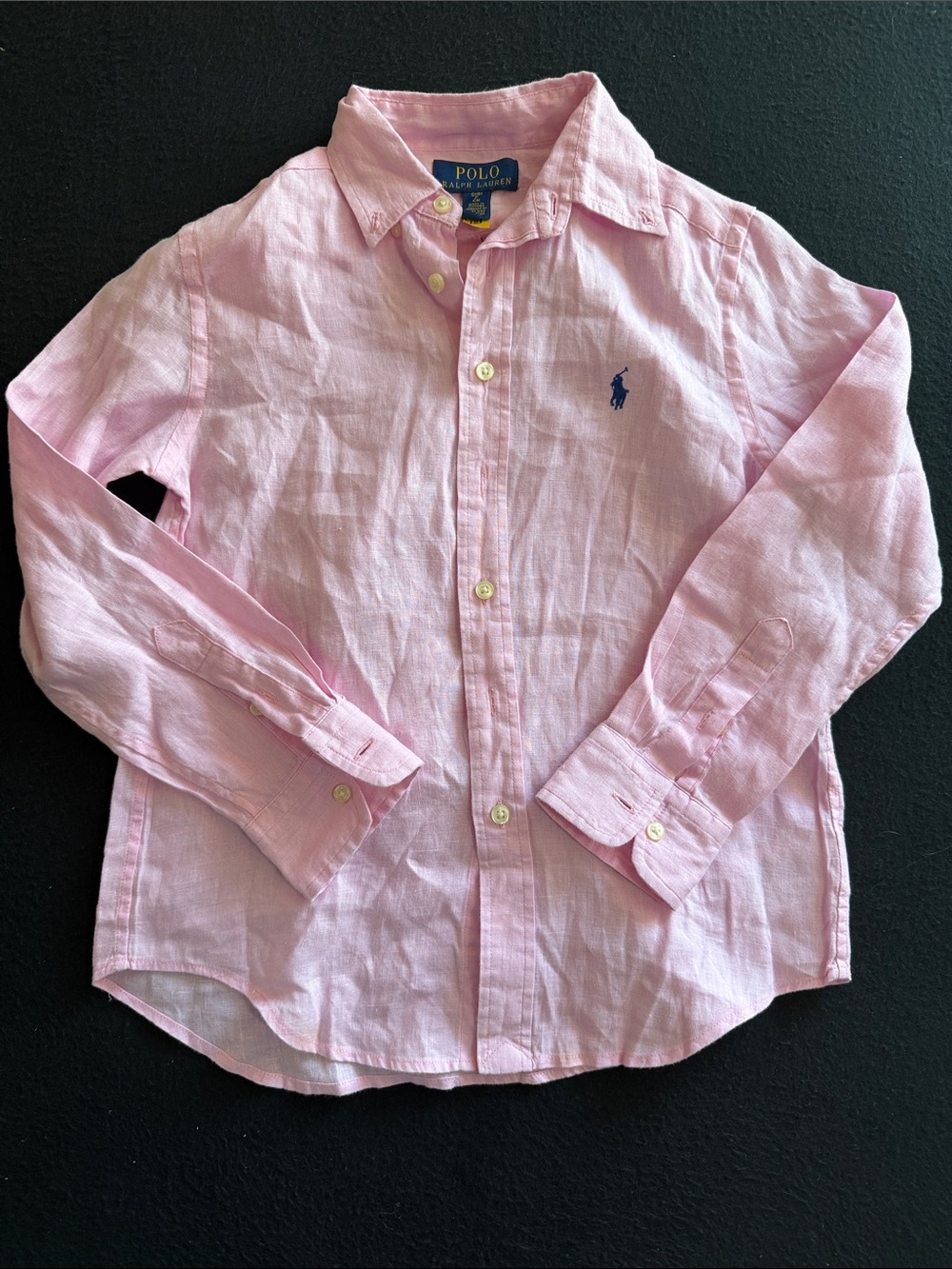Polo Ralph linen Lauren Pink Button-Down Shirt